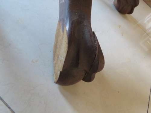 Imbuia 6 seater Dining Table with Glass top. Excludes the chairs