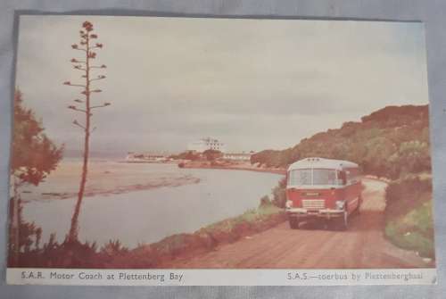 Vintage S.A.R motor coach at Plettenberg bay postcard - MINT