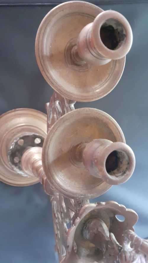 Rare magnificent Brass Lion of  Judah 18th century candelabra (Ethiopia?). Measurement 60 cm heig