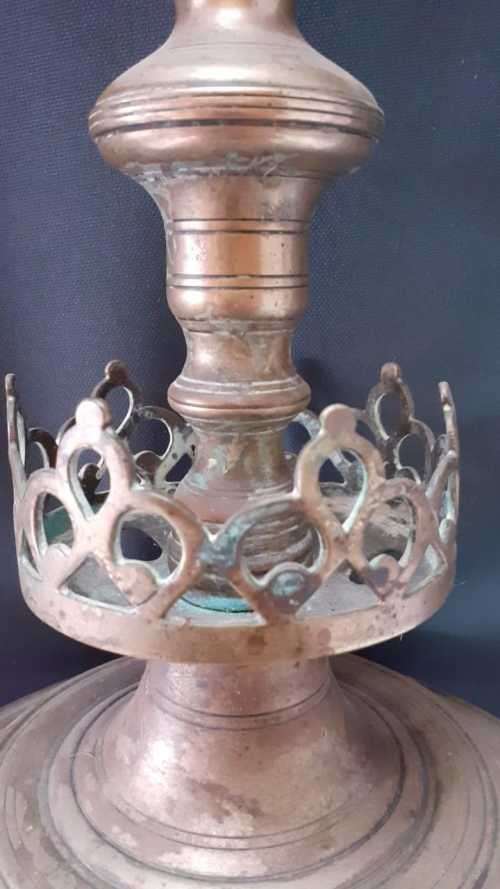 Rare magnificent Brass Lion of  Judah 18th century candelabra (Ethiopia?). Measurement 60 cm heig