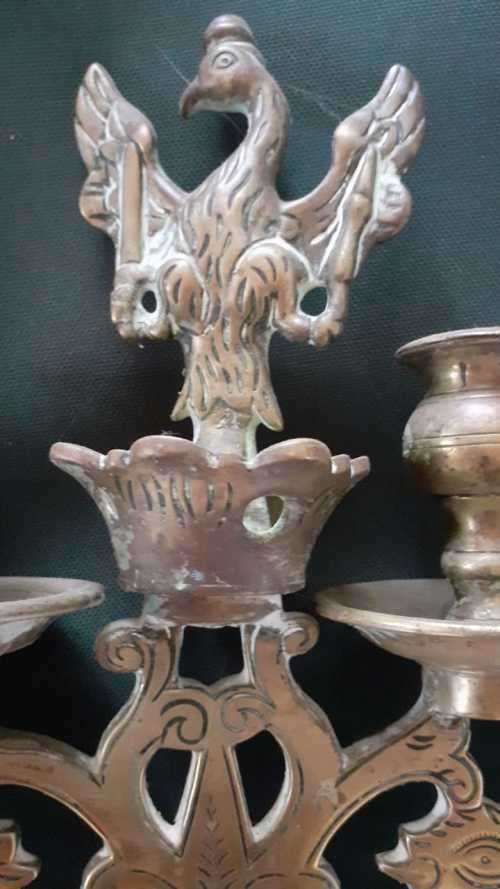Rare magnificent Brass Lion of  Judah 18th century candelabra (Ethiopia?). Measurement 60 cm heig