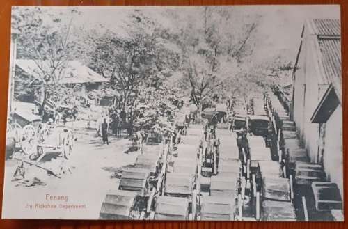 Rickshaw Department  Penang Vintage postcard Circa1900 postcard - MINT