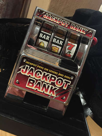 Childs Vintage Casino Machine style Jackpot bank piggy bank