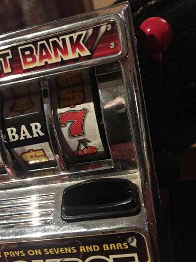 Childs Vintage Casino Machine style Jackpot bank piggy bank