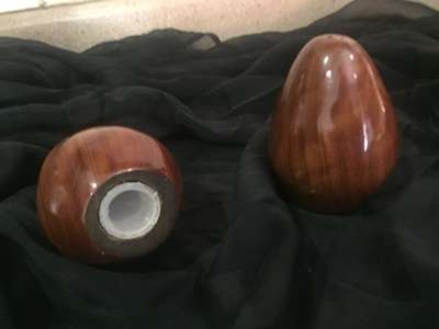 Vintage wooden Salt and Pepper pot, solid heavy dark wood