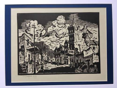 Gregoire Boonzaier Cape Cart - District Six Lino-Cut