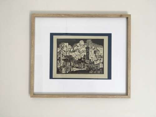 Gregoire Boonzaier Cape Cart - District Six Lino-Cut