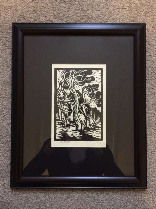 Gregoire Boonzaier - Trees - Linocut