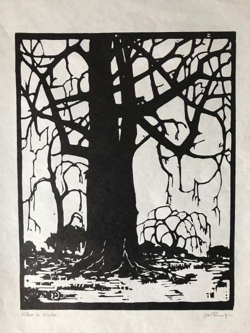 Pierneef - Photolithograph- `Willow in Winter`