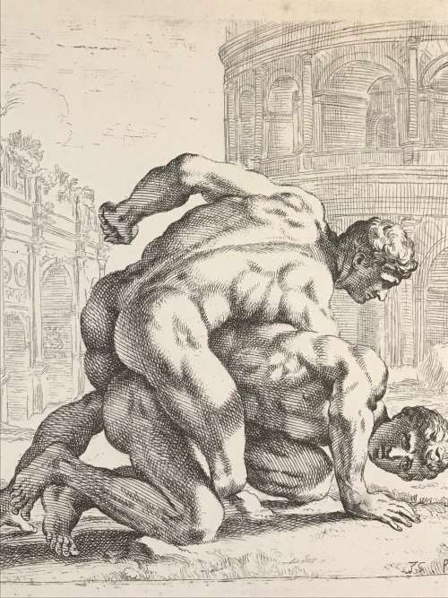 Nude Greek Male Wrestlers : Print