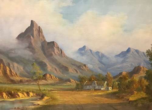K J FOURE - Cape Homestead - Oil on Board