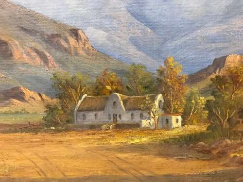 K J FOURE - Cape Homestead - Oil on Board