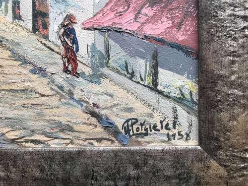 Hansie Potgiter - oil on Board - Coastal Village