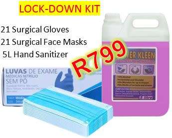 Lock-down kit  (Surgical gloves Masks Sanitizer)