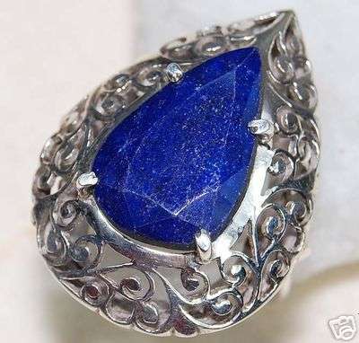 STUNNING SAPPHIRE FILIGREE  RING   IN  925 STERLING SILVER LAST ONE!!!!!!!!!