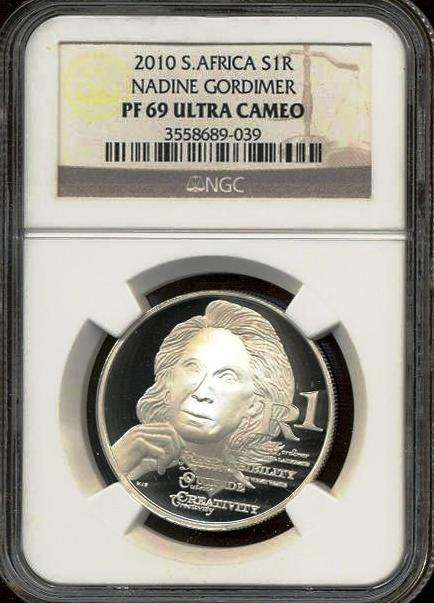 Nadine Gordimer 2010 Protea Silver NGC Graded PF69 Ultra Cameo. Low mintage!!!!