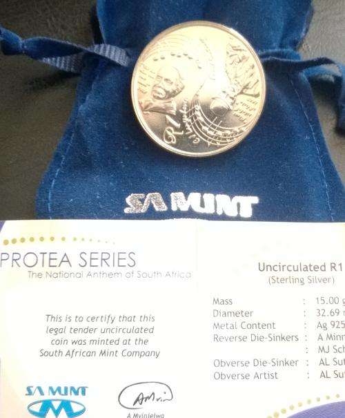 Anthem Protea UNC 1R Silver with Certificate and Pouch SAMint