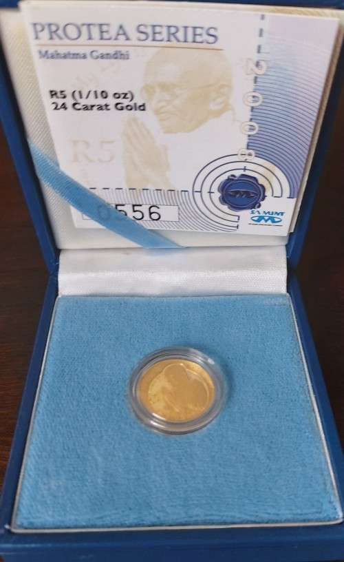 2008 Gandhi Protea 1/10 oz Gold Proof
