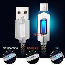 Unique Led Connector Braided Fabric Micro USB Data Sync Charger Cable