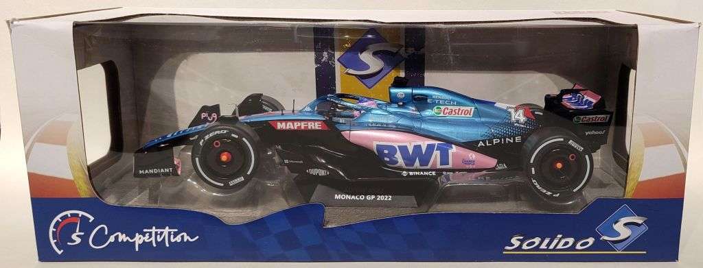 **NEW/BOXED** 1/18 Solido Alpine A522 Monaco GP 2022 Fernando Alonso