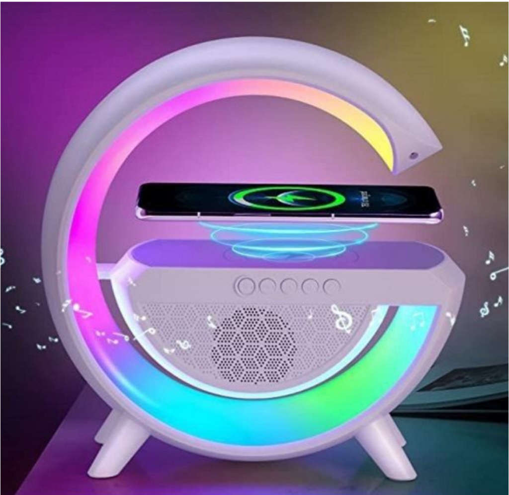 Wireless Phone Charging RGB LED Lamp & Speaker with FM Radio