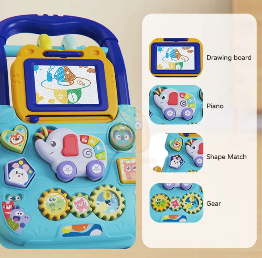 2-in-1 Baby Push Walker-blue