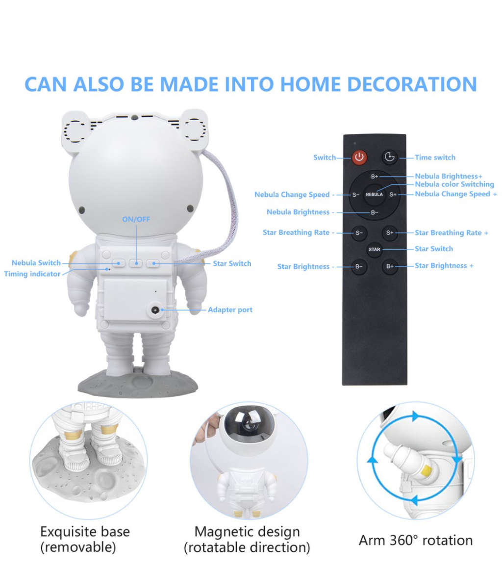 Astronaut Galaxy Sky Night Light Starry Projector with Remote Control