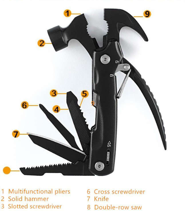Multi-Functional Mini Hammer Camping Gear Survival Tool