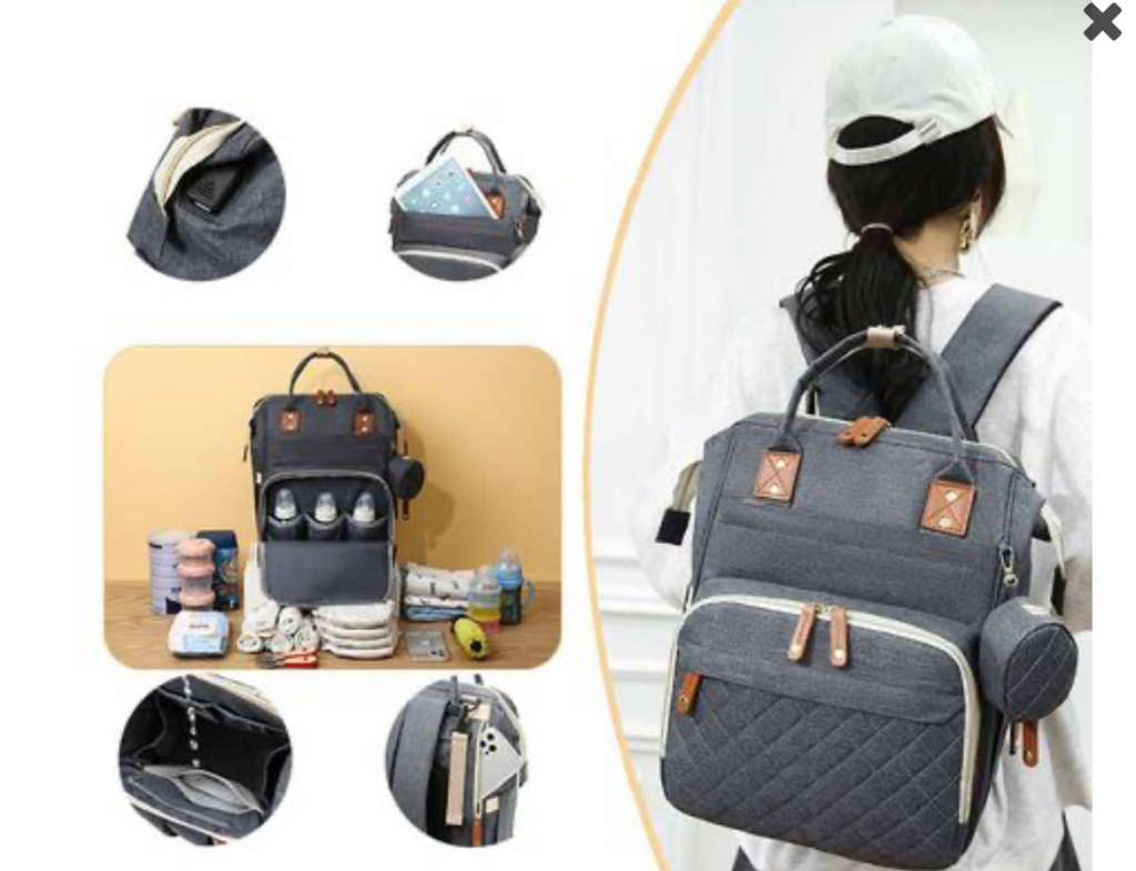 Multi-functional baby diaper bag & Bed