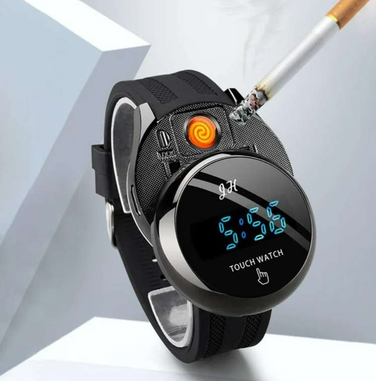 Multifunctional Cigarette Lighter Rechargeable digital touch Sports Watch