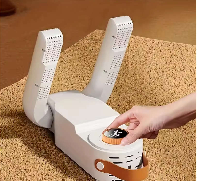 Portable foldable shoe dryer with timer function