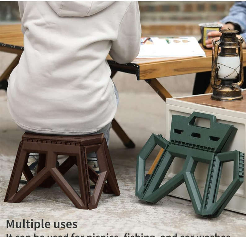 Folding Step Stool Portable Fishing Chair With Handle For Outdoor Camping