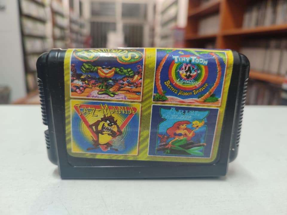 4 in 1  Battletoads / Tiny Toons  / Taz Mania / The Little Mermaid Sega Mega Drive Bootleg