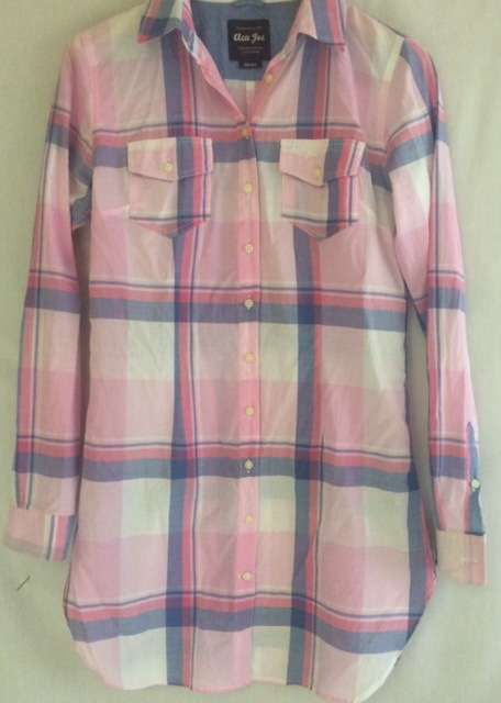 SHIRT DRESS - BLUE AND PINK - LADIES - SHIRTS - CLOTHING