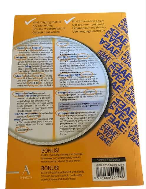 PHAROS DICTIONARY - AFRIKAANS/ENGLISH AND ENGLISH/AFRIKAANS TRANSLATIONS - PAPERBACK