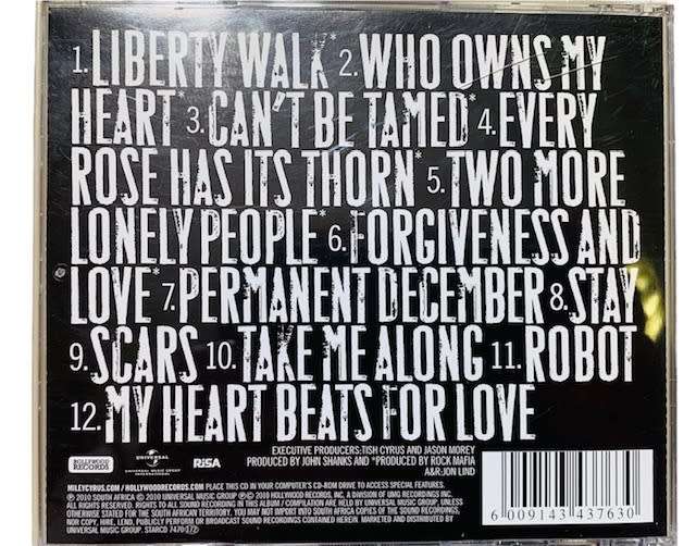 MILEY CYRUS - CAN`T BE TAMED - CD - COMPACT DISC - MUSIC