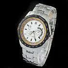 Black Side White Face Watch Mens Metal Wristwatch