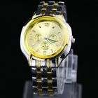 New Luxury Golden Men's Stainless Steel Quartz Wrist Watch
