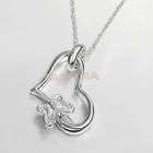 925 Silver heart butterfly necklace