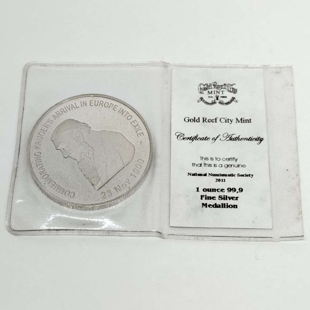 Paul Kruger Departure to Exile Commemorative 1oz Silver Medallion #C0017