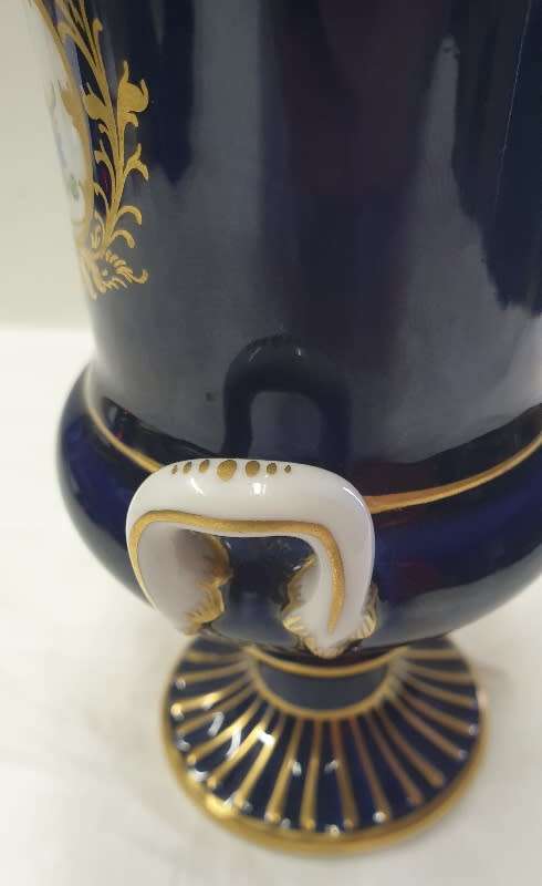 Vintage Meissen Porcelain Urn Vase Cobalt Blue
