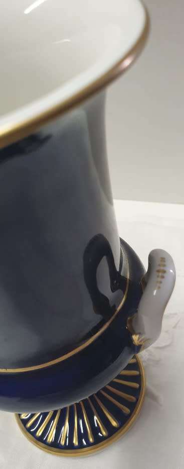 Vintage Meissen Porcelain Urn Vase Cobalt Blue