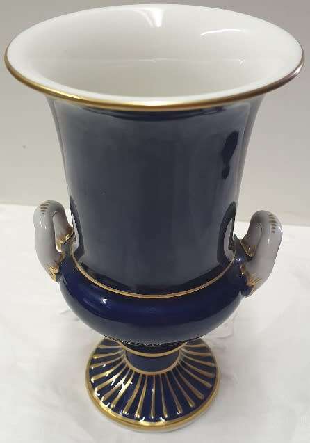 Vintage Meissen Porcelain Urn Vase Cobalt Blue