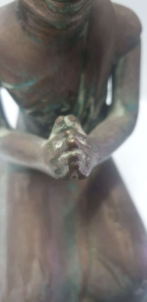Burmese Bronze Monk Praying