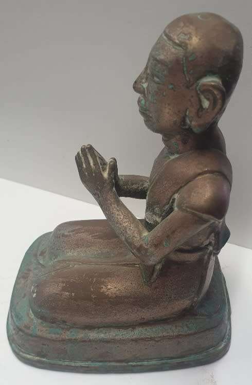 Burmese Bronze Monk Praying
