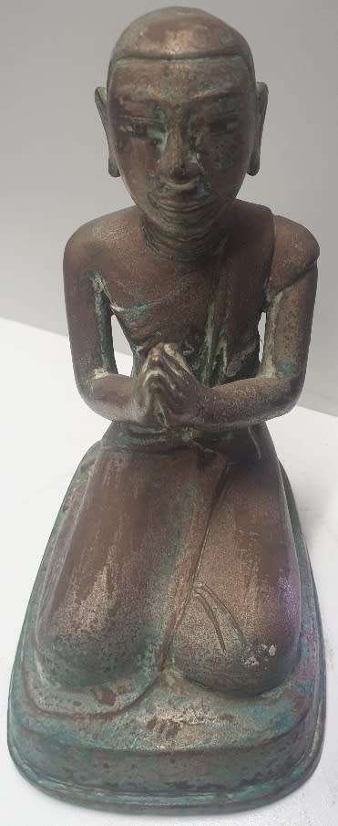 Burmese Bronze Monk Praying