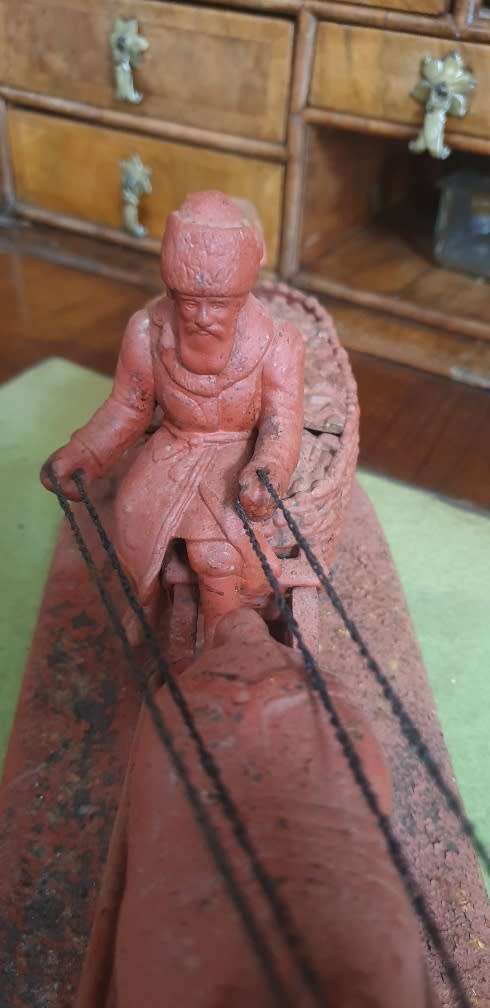 Pre 1917 Metal Russian Cossack on a Troika Sled.