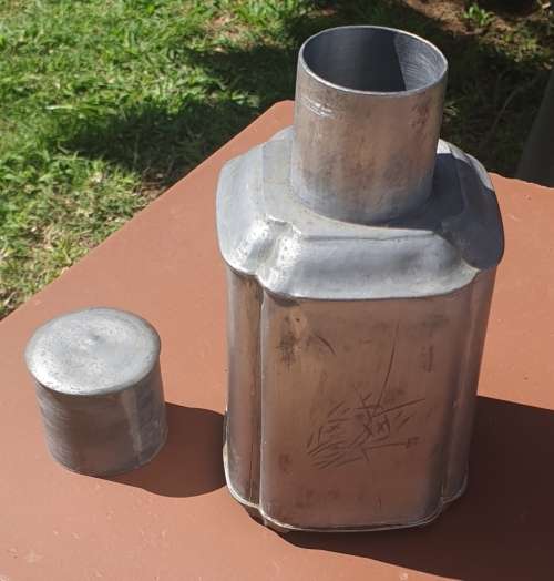 1900 - 1940 Antique Chinese Pewter Tea Caddy