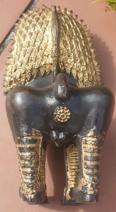 Vintage Burmese Bronze Figurine of Singha Foo Dog.