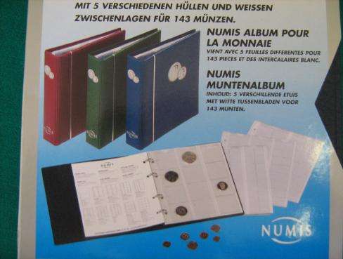 COIN ALBUM , 5 DIFFERENT SIZE PAGES , FITS 143 COINS